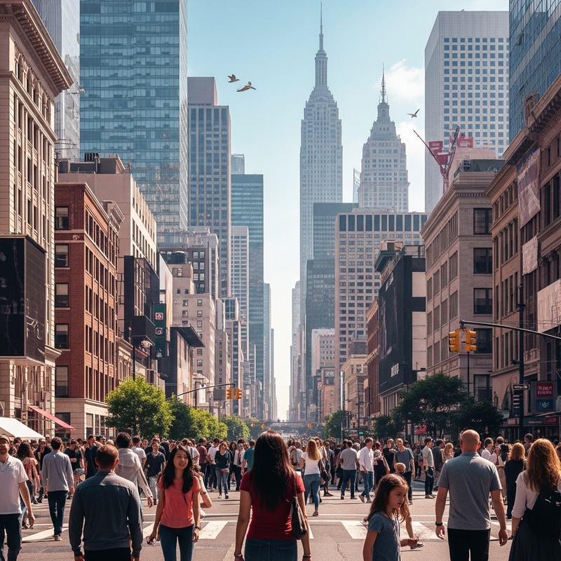 Exploring Vibrant Cityscape through Pedestrian's View in Photoshop Exploring Vibrant Cityscape through Pedestrian's View in Photoshop