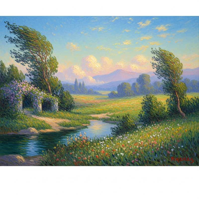 Dreamy Impressionist Landscape | Sunlit Colors & Airy Spaces