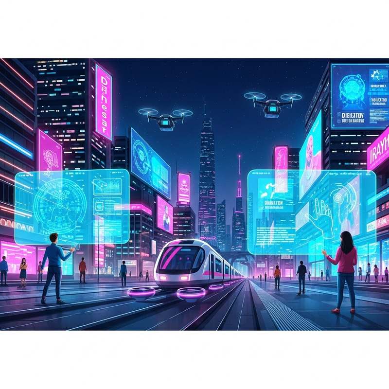 Futuristic Digital Transformation Scene | Innovative City Tech