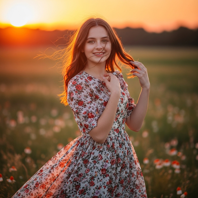 Captivating Beauty: Auburn-Haired Girl Radiating Elegance Captivating Beauty: Auburn-Haired Girl Radiating Elegance