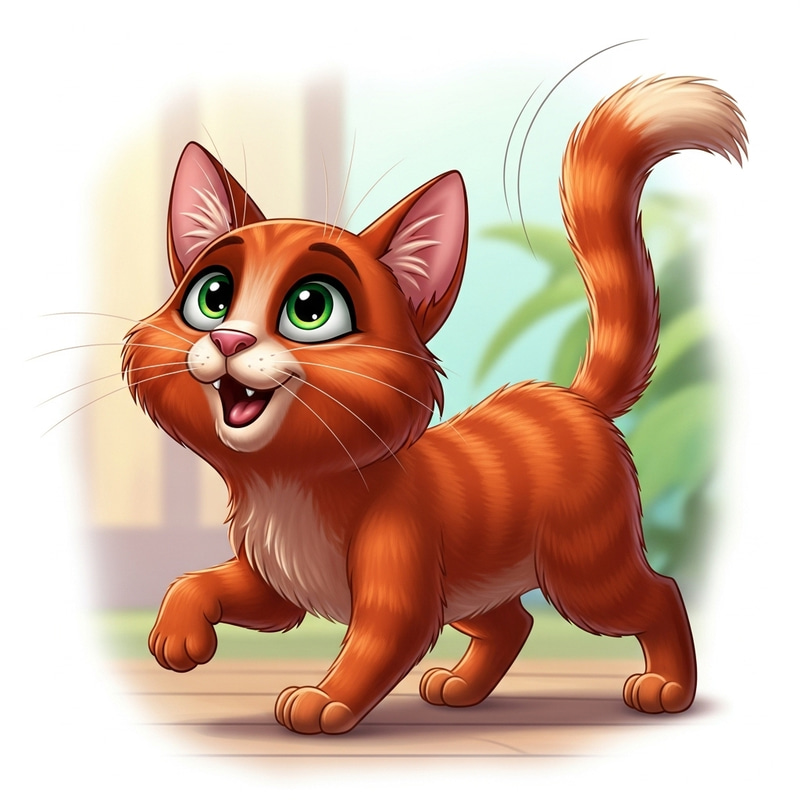 Cute Red Hair Cat Cartoon | Playful Illustration Cute Red Hair Cat Cartoon | Playful Illustration