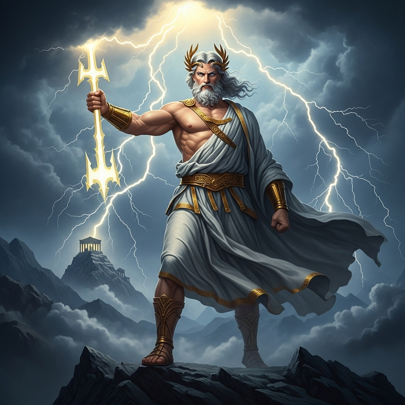 Thunder-wielding Zeus: Muscular God of Ancient Greek Mythology