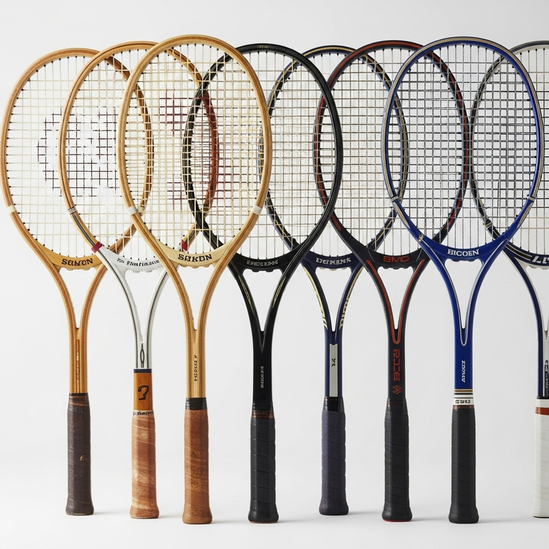 Modern and Sleek Tennis Rackets Evolution Modern and Sleek Tennis Rackets Evolution