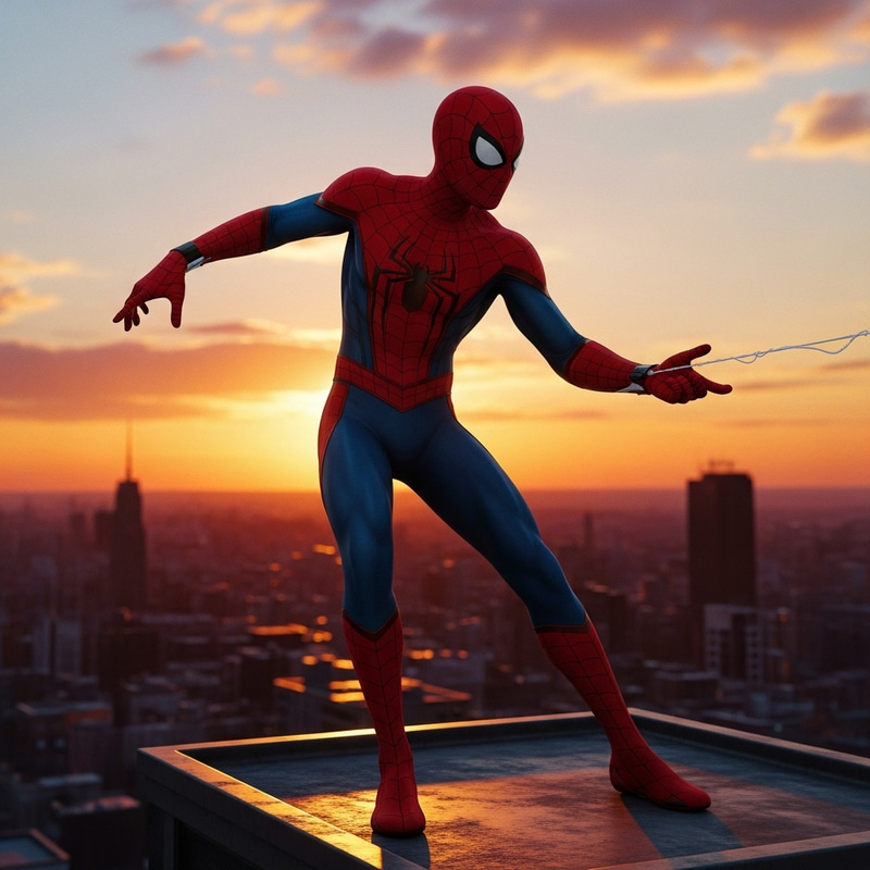 Stunning Spider-Man Sunset Cityscape Art Stunning Spider-Man Sunset Cityscape Art