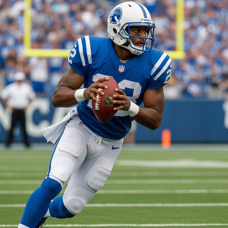 Dynamic African American Football Player in Stadium Action Dynamic African American Football Player in Stadium Action