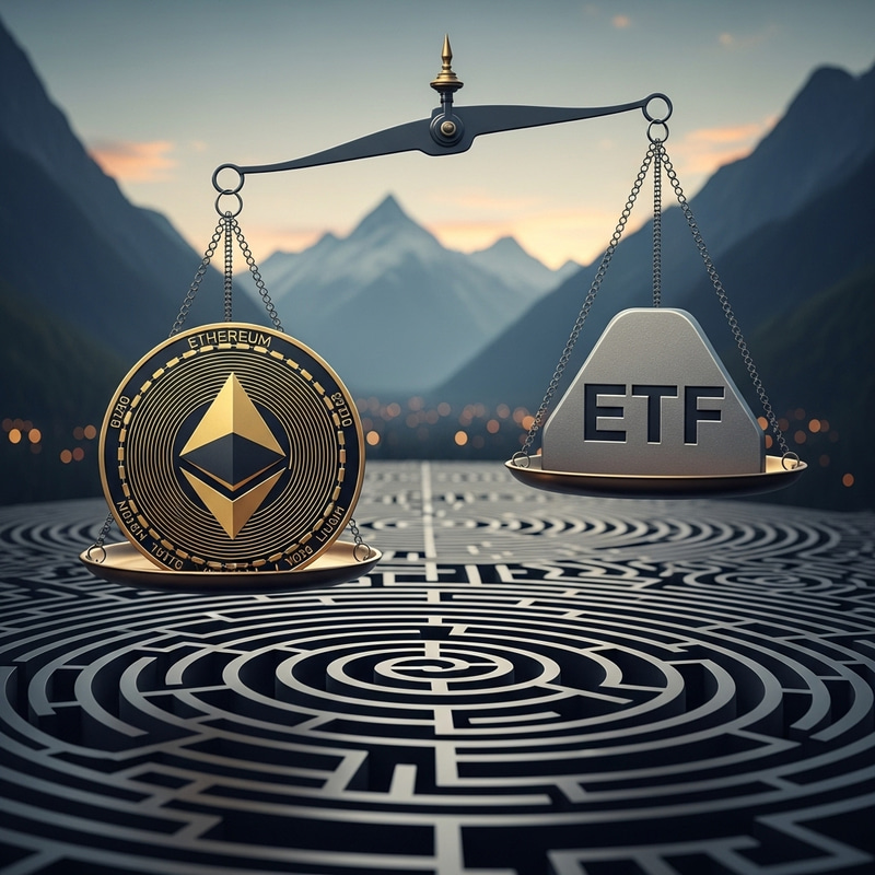 Ethereum Cryptocurrency vs. ETF Scale: Symbolic Representation