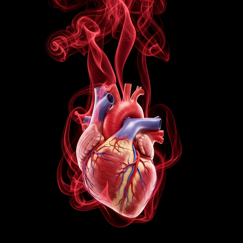 Real Human Heart with Black Background and Red Smokes Real Human Heart with Black Background and Red Smokes