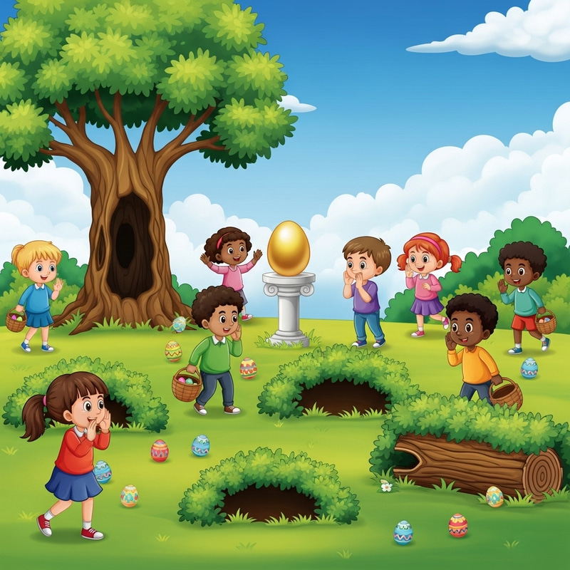 Enigmatic Easter Mystery: Golden Egg Disappearance in Lush Field Enigmatic Easter Mystery: Golden Egg Disappearance in Lush Field