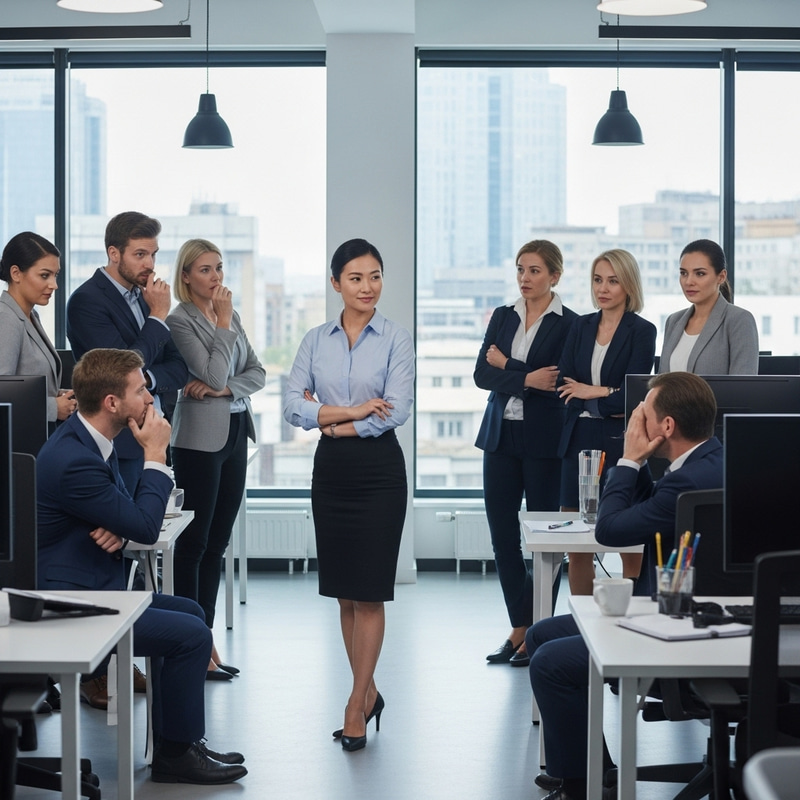 Asian Woman in Contemporary Office Setting | Professional Interaction