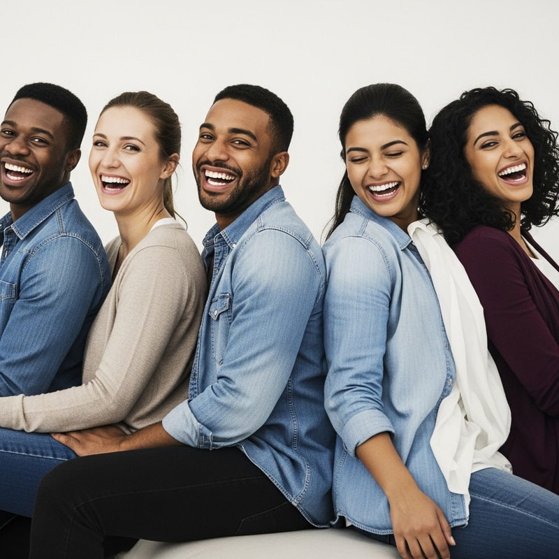 Group Laughing Happily | Joyful Moment Captured