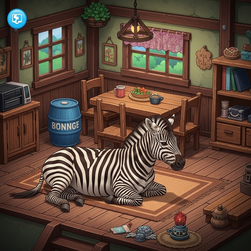 Zebra in Neat Home: Rustic Charm Visualized Zebra in Neat Home: Rustic Charm Visualized