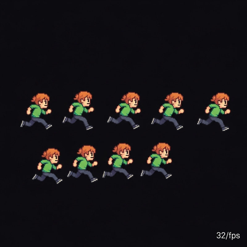 Pixel Art Character Run Sprite | 32x32 Pixel Animation