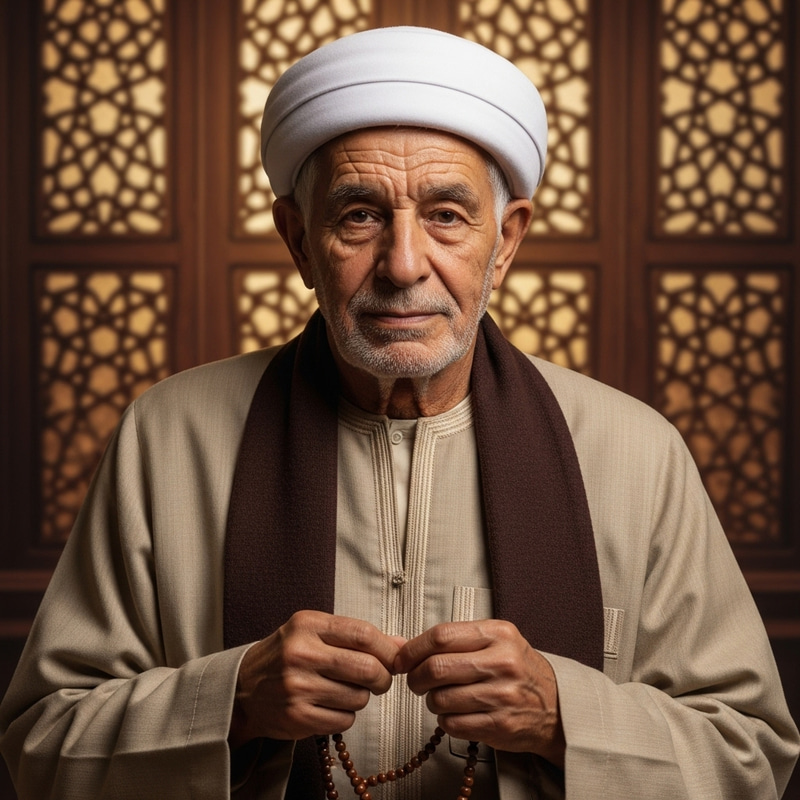 Portrait of an Old Arabic Man in Traditional Attire Portrait of an Old Arabic Man in Traditional Attire