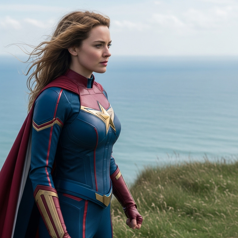 Captain Marvel by Emma Watson - Cliff Edge Pose