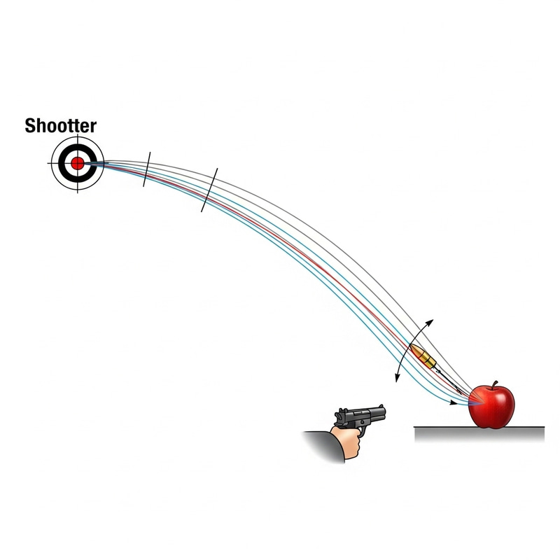 Firearm Bullet Trajectory Example with Shooter and Victim Positions Firearm Bullet Trajectory Example with Shooter and Victim Positions