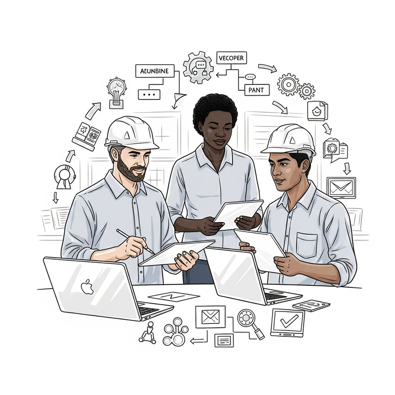 Collaboration of Engineers: A Hand-Drawn Sketch