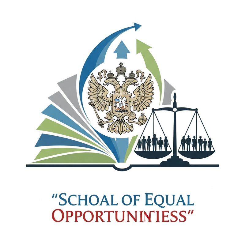 School of Equal Opportunities Logo with Russian Emblem School of Equal Opportunities Logo with Russian Emblem