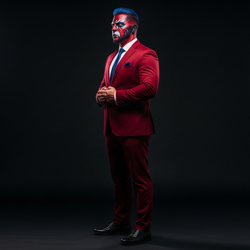 Alpha Realistic Lion Warrior Chief in Velvet Wine Red Suit Alpha Realistic Lion Warrior Chief in Velvet Wine Red Suit