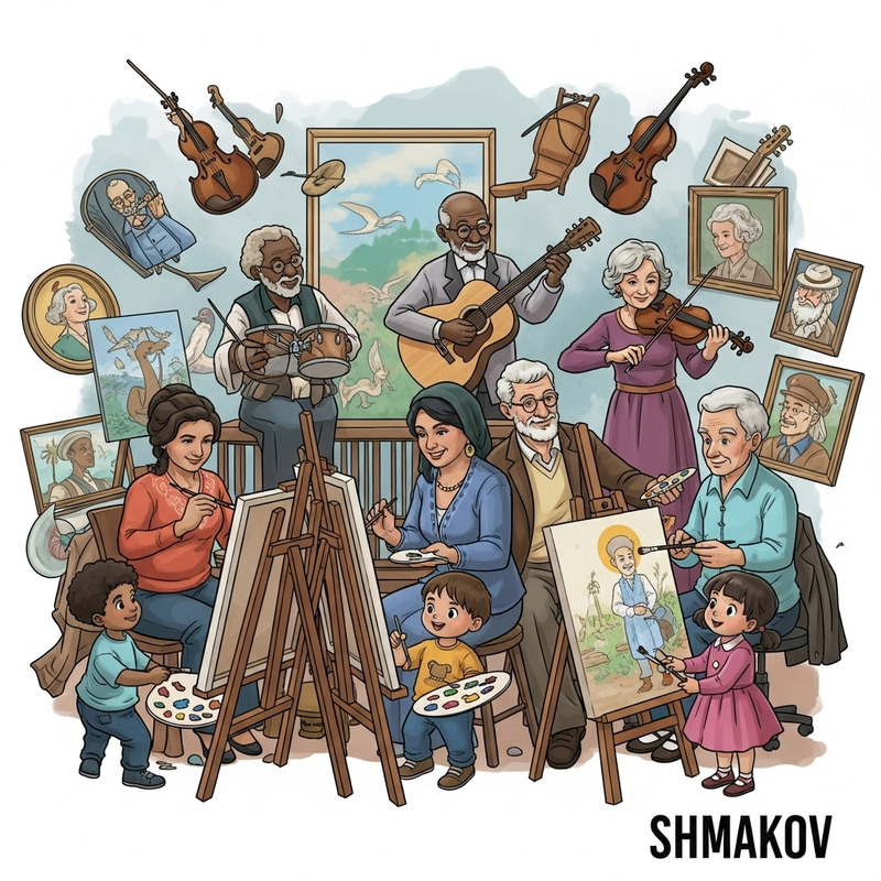 Shmakov Superfamily: Animated Creative Ensemble with Music and Art