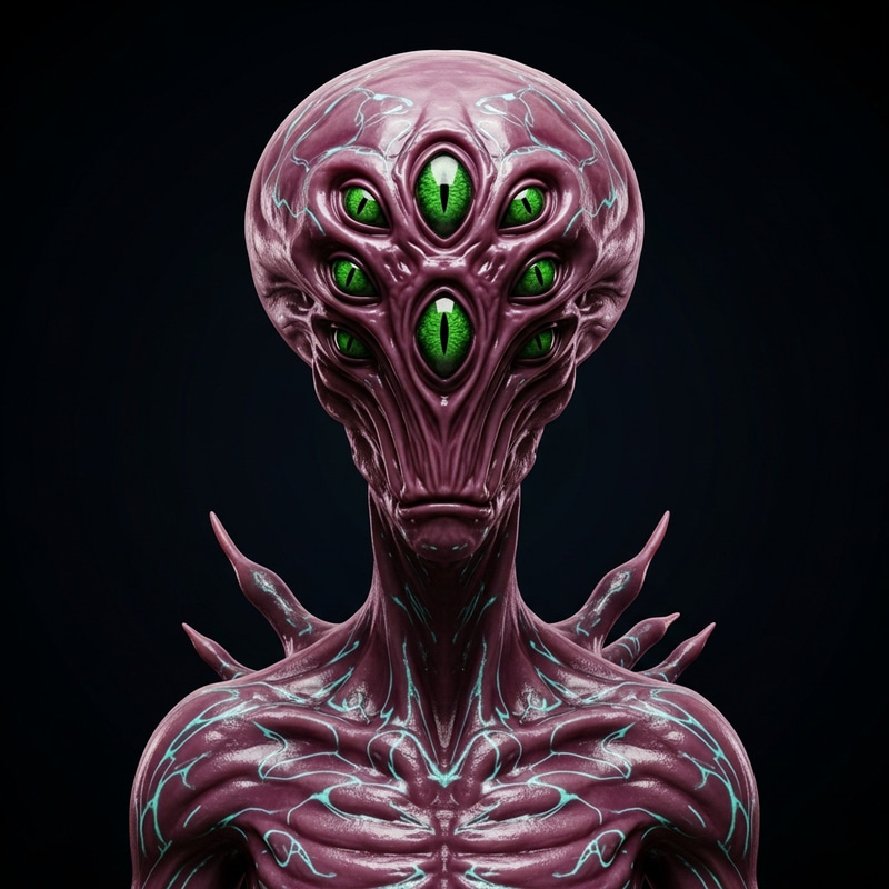 Vivid Extraterrestrial Being with Gravity-Defying Appendages and Array of Eyes Vivid Extraterrestrial Being with Gravity-Defying Appendages and Array of Eyes
