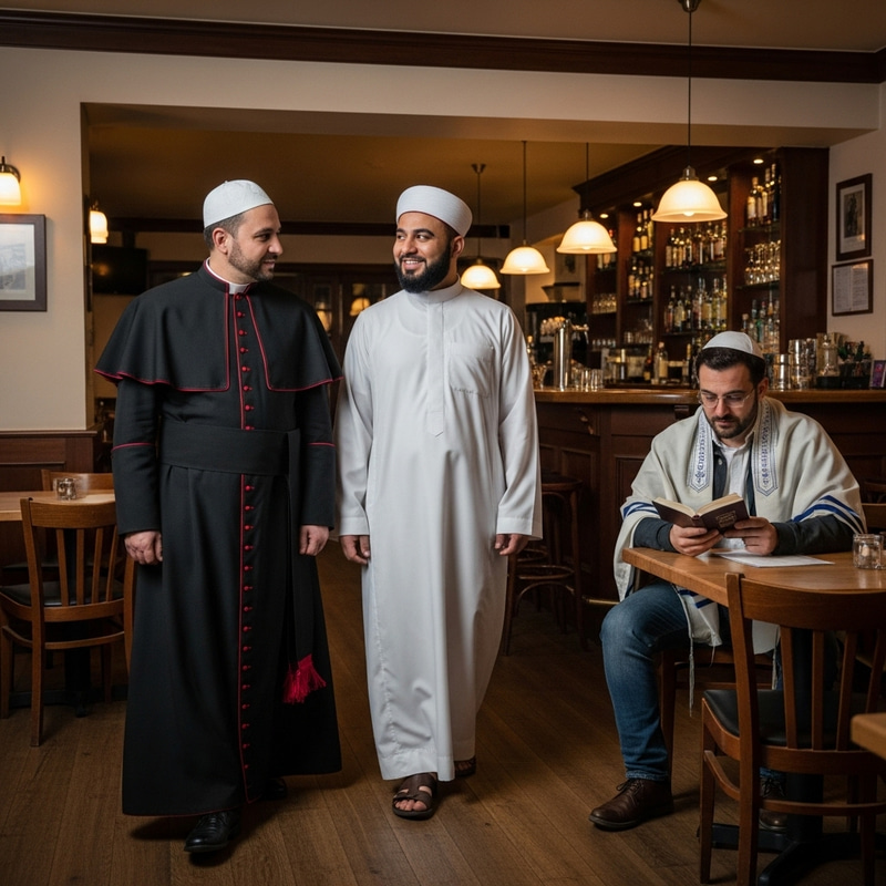 Pope and Imam Encounter Jew in a Bar Pope and Imam Encounter Jew in a Bar