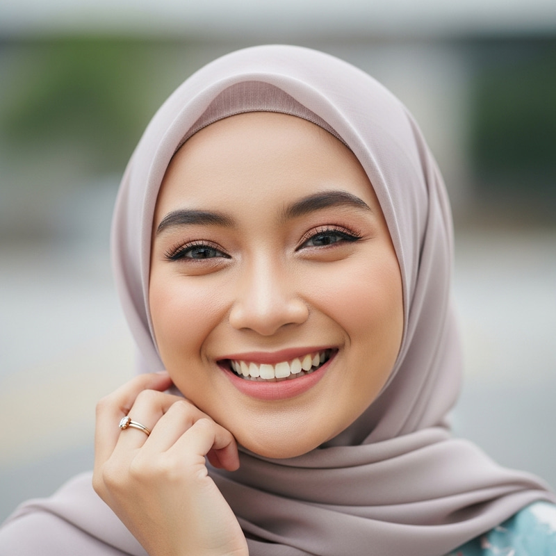 Radiant Muslim Malay Woman | Smiling Age 20-35 | Fair Complexion Radiant Muslim Malay Woman | Smiling Age 20-35 | Fair Complexion