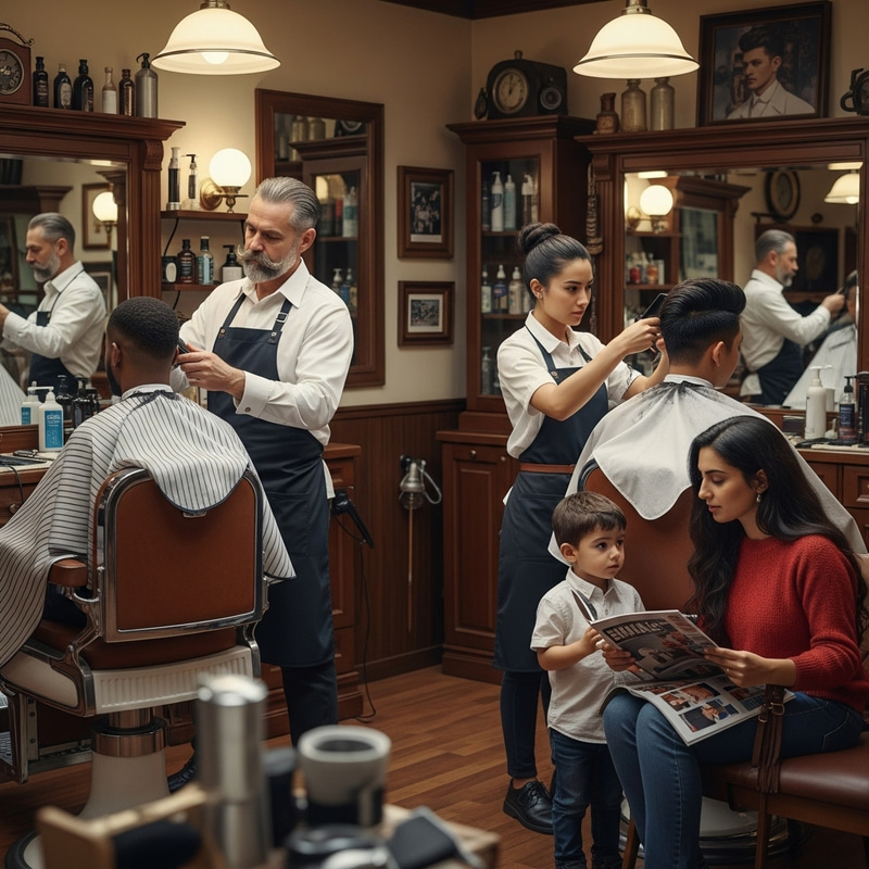Barbershop Scene | Multicultural Styling Barbershop Scene | Multicultural Styling