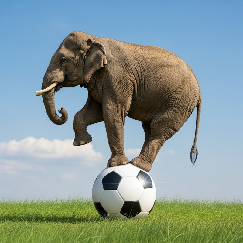 Elephant Balancing on Soccer Ball | Incredible Side View Elephant Balancing on Soccer Ball | Incredible Side View