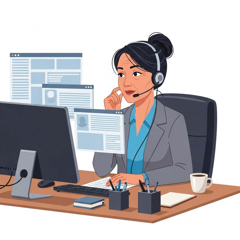 Professional Hispanic Call Center Manager Clip Art