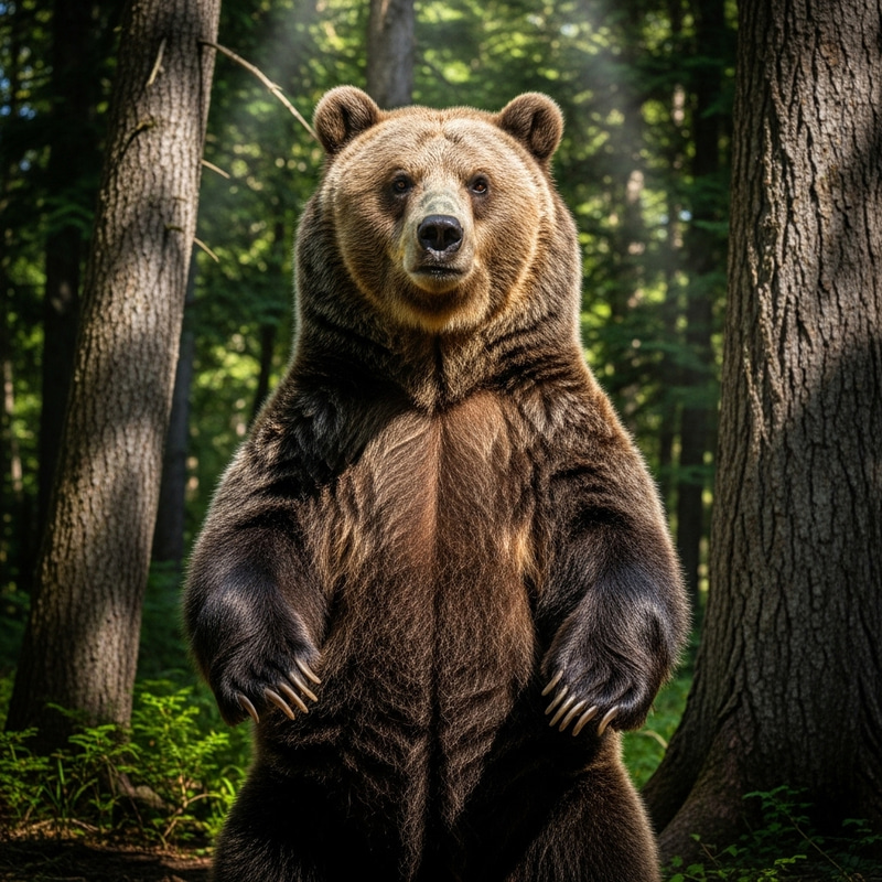 Majestic Grizzly Bear in Natural Habitat Majestic Grizzly Bear in Natural Habitat