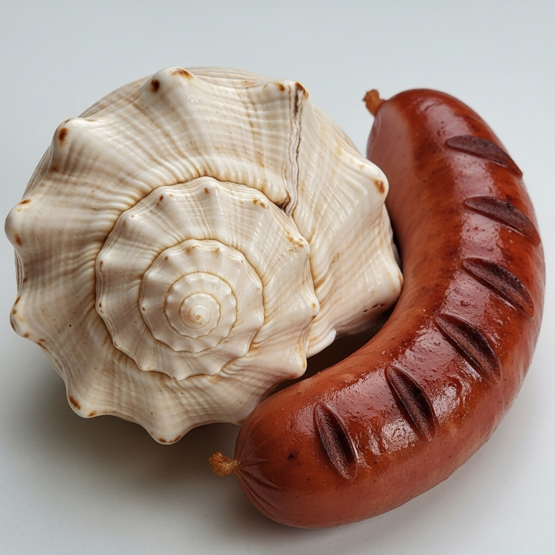 Whimsical Seashell and Sausage Slumber Whimsical Seashell and Sausage Slumber