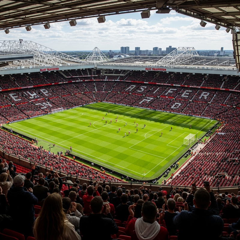 Aerial View of Old Trafford Stadium in Manchester