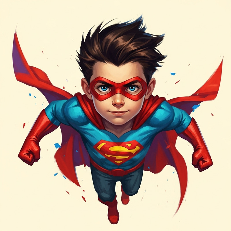 Young Boy Superhero: Dynamic Comic Art Young Boy Superhero: Dynamic Comic Art
