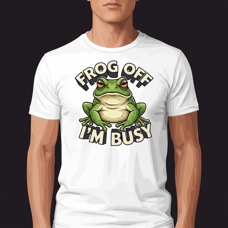 Cute Frog T-Shirt Design | Fun 'Frog Off I'm Busy' Tee
