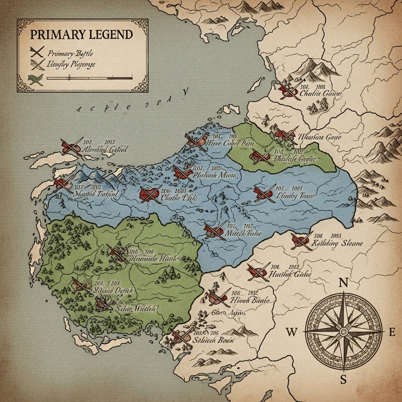 Visualizing Independence Struggle: Key Battles and Territories