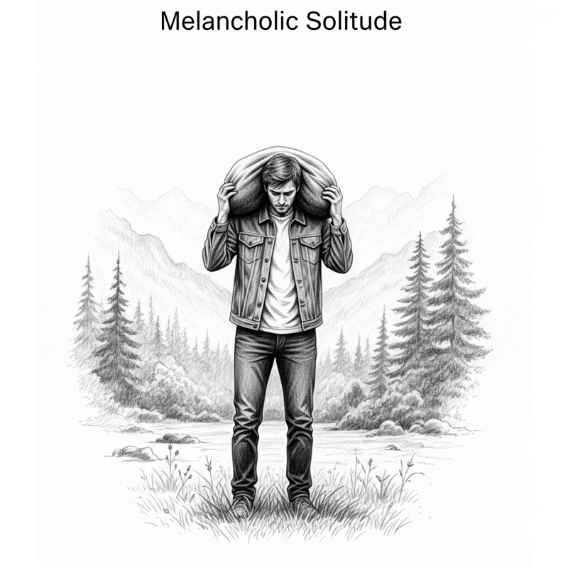Melancholic Solitude: Depiction of Emotional Unrest in a Peaceful Setting