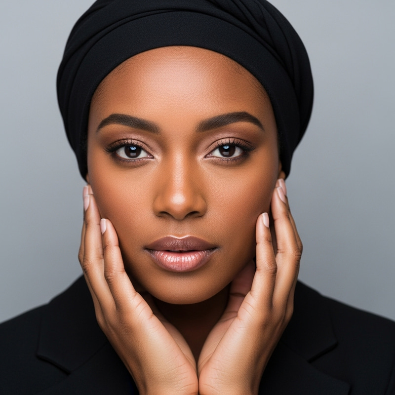 Beautiful African American Woman Studio Portrait with Elegant Grace Beautiful African American Woman Studio Portrait with Elegant Grace