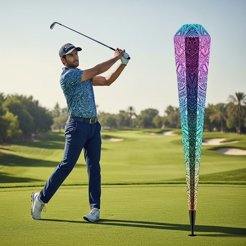 Future Golf: Stylish Golfer Tees Off with Innovation Future Golf: Stylish Golfer Tees Off with Innovation