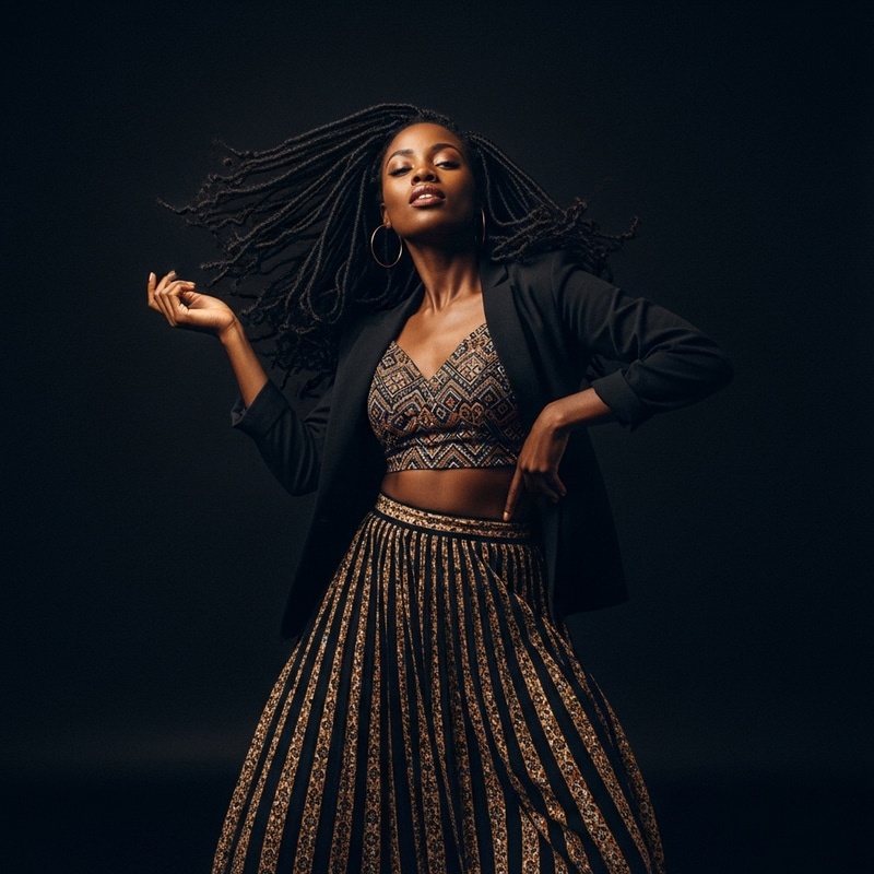 Elegant Black Dancer Melanin Rich Beauty