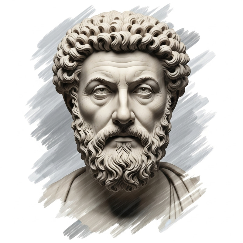 Marcus Aurelius Serious Portrait | Roman Era Artistic Streaks