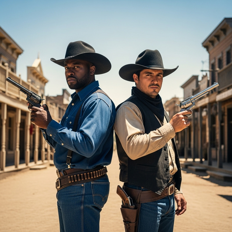 High Noon Cowboys Showdown - Action Packed Image High Noon Cowboys Showdown - Action Packed Image