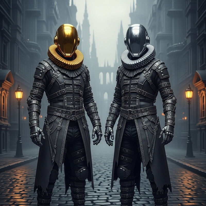 Daft Punk as Bloodborne Characters: Gothic Electronic Fusion