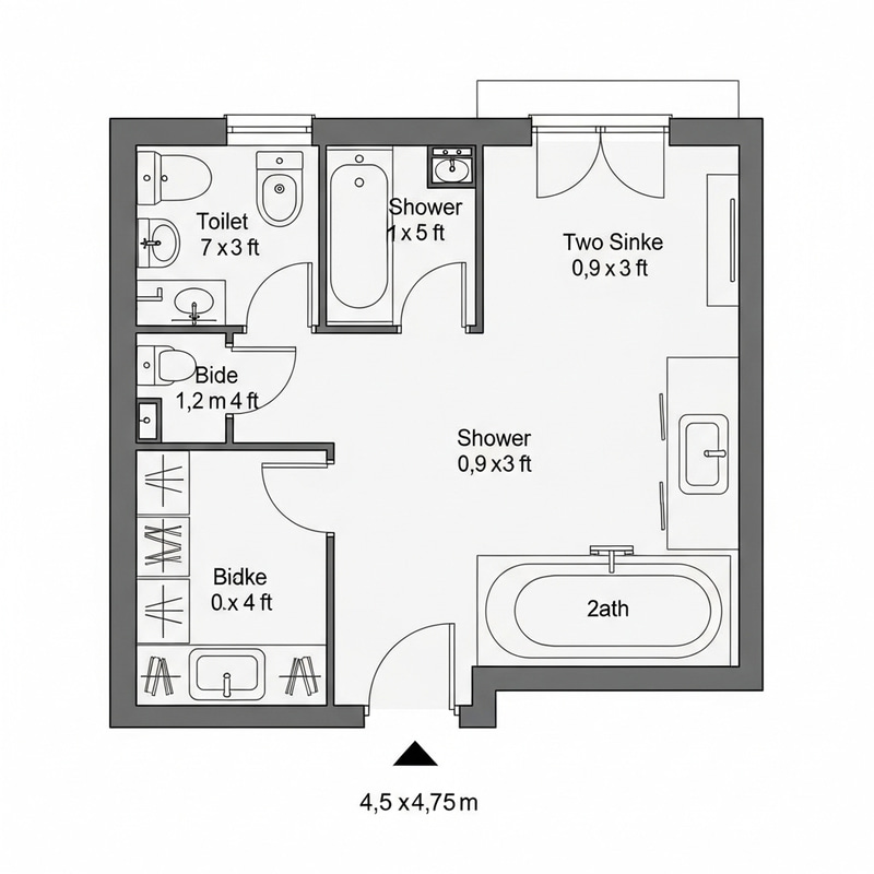 Toilet Room Blueprint 4.5x4.5 Meters Design Toilet Room Blueprint 4.5x4.5 Meters Design