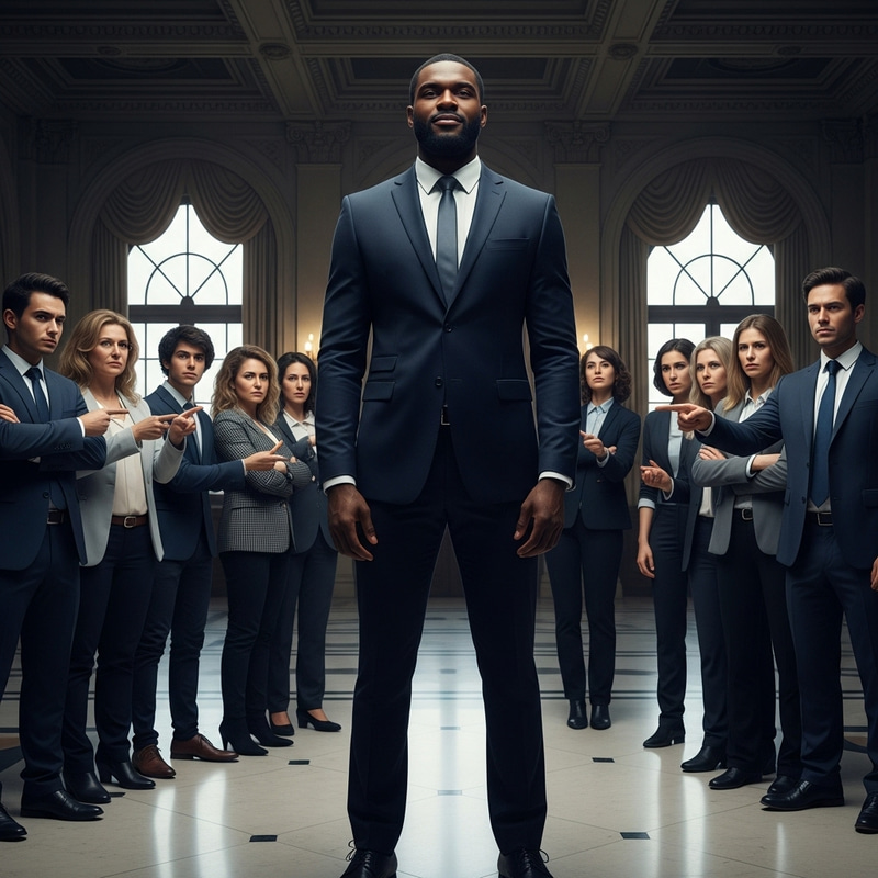 Man Stands Alone in Confidence Amid Criticism