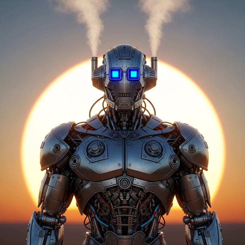 Futuristic Metallic Robot - Beacon of Innovation Futuristic Metallic Robot - Beacon of Innovation