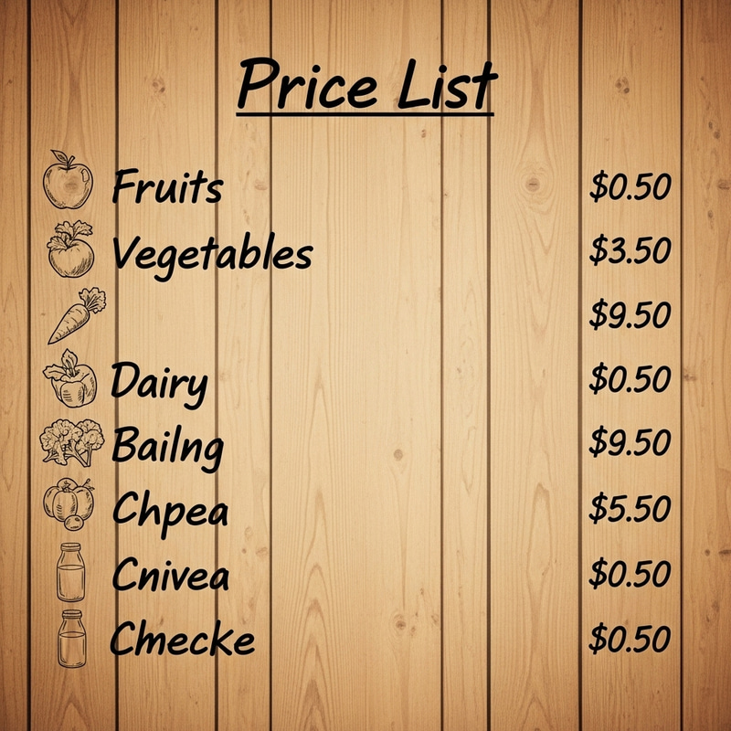 Fresh Price List for Organic Fruits, Vegetables, and Dairy