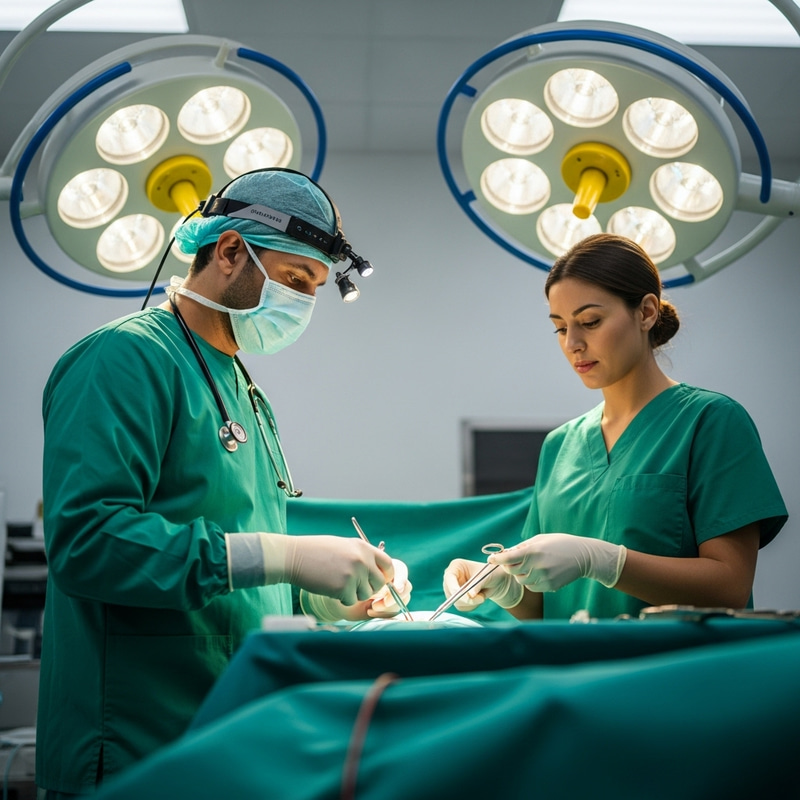 Healthcare Surgery: Intense Operation with Surgeon & Nurse Healthcare Surgery: Intense Operation with Surgeon & Nurse