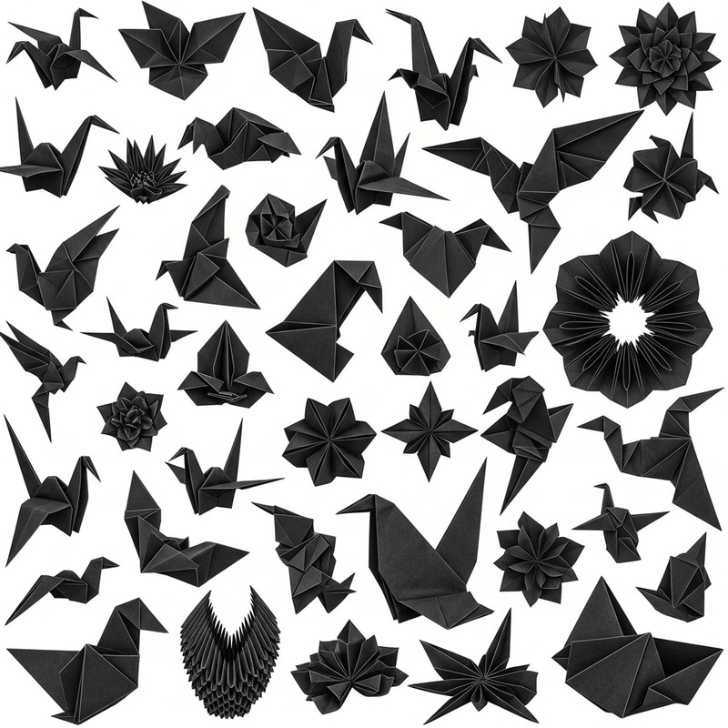 Black Origami Wallpaper - Stylish Desktop Decor Black Origami Wallpaper - Stylish Desktop Decor