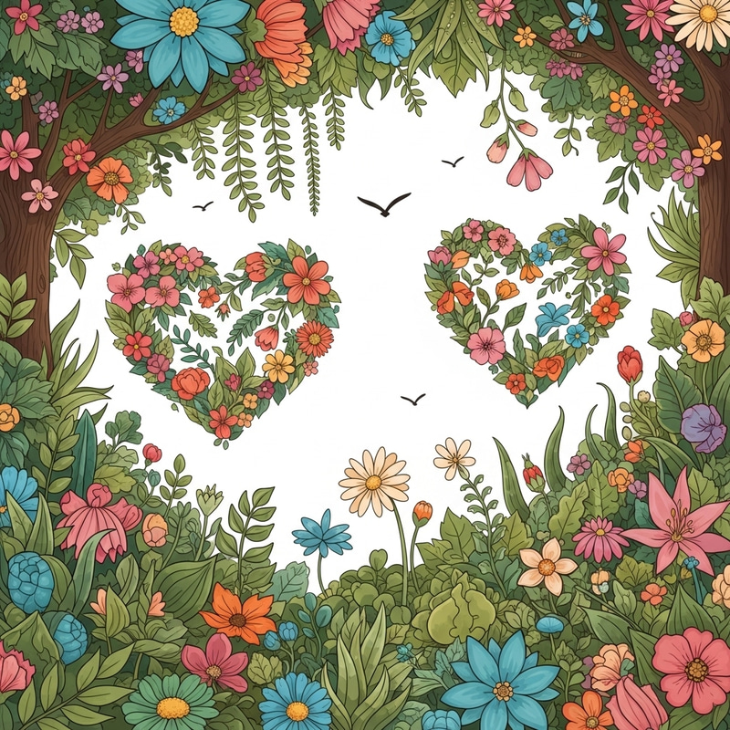 Floral Hearts: Nature's Delicate Beauty Floral Hearts: Nature's Delicate Beauty