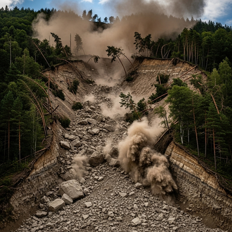 Stunning Landslide: Nature's Power Unleashed Stunning Landslide: Nature's Power Unleashed